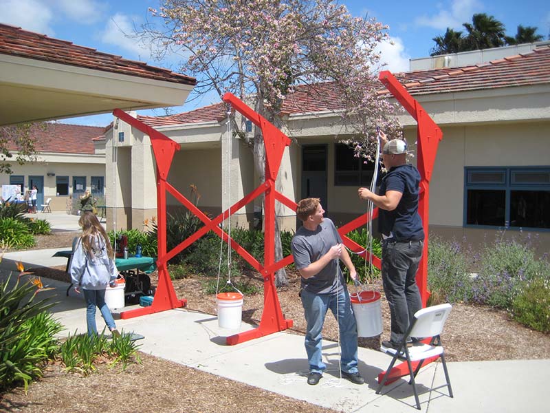 Maker Club members setting up an activity