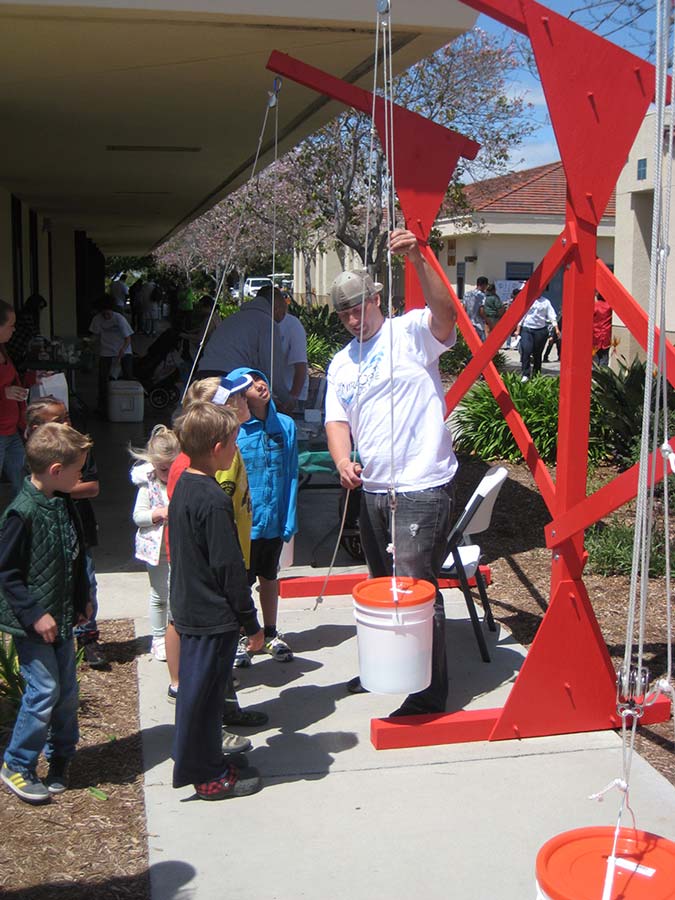 Maker Club members setting up an activity